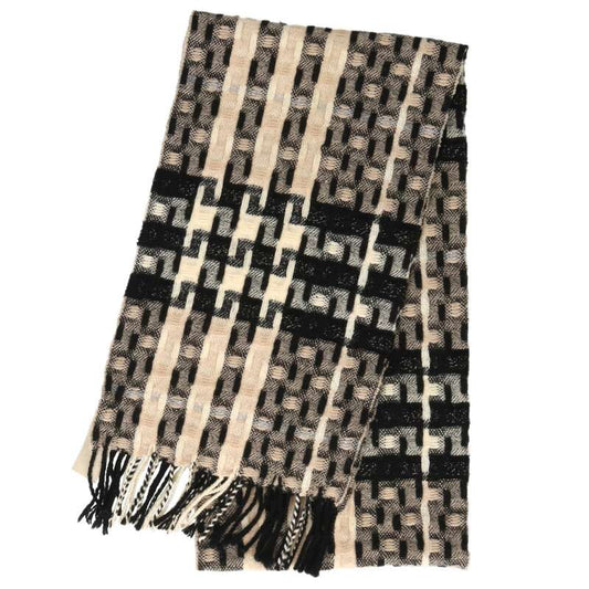 Burberry Wool Cashmere Fringe Scarf Multi Size ONE SIZE