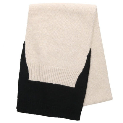 CELINE Cashmere Scarf White Black Size TU