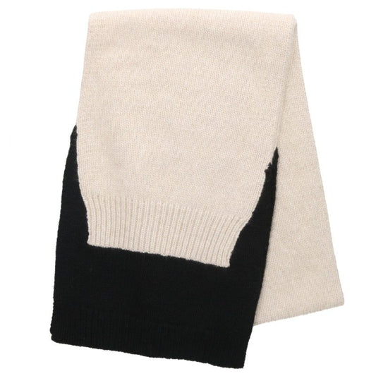 CELINE Cashmere Scarf White Black Size TU