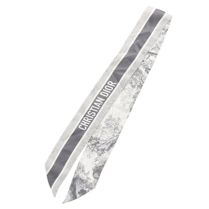 Christian Dior Gray Silk Mitza Twilly Scarf