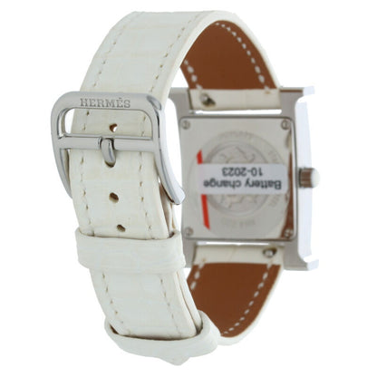 HERMES H Watch Au Carre SS Diamond Quartz Size ONE SIZE
