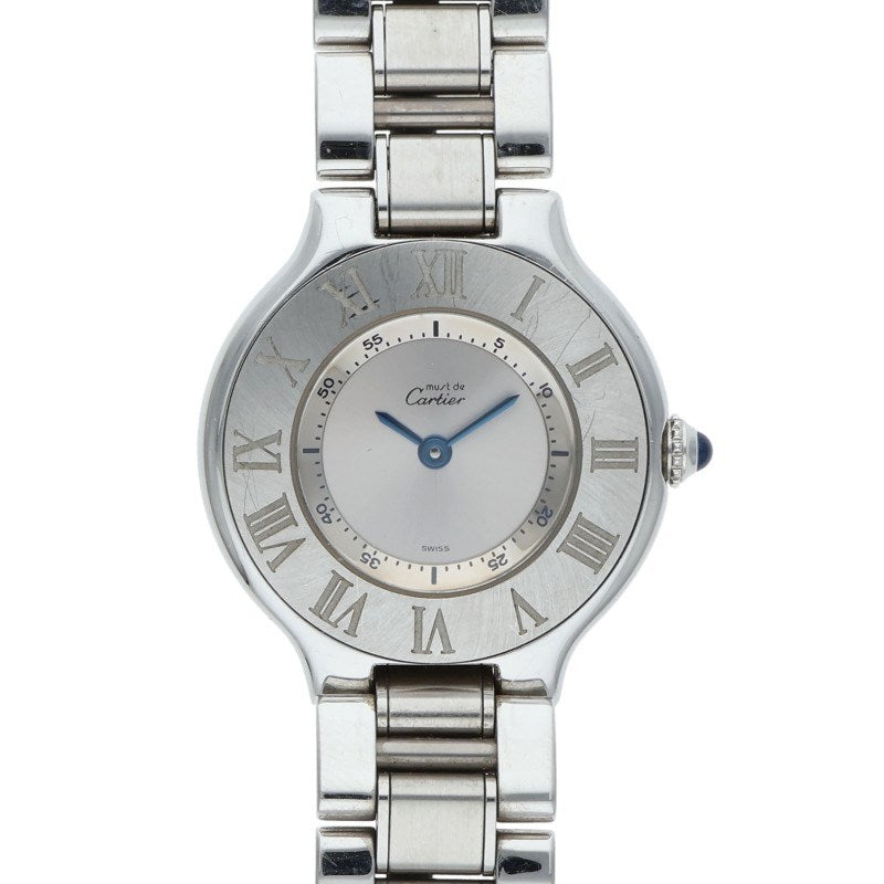 Cartier Must 21 W21 SS Silver Dial Quartz Size ONE SIZE