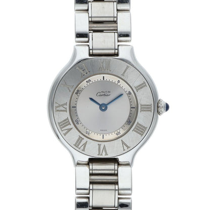 Cartier Must 21 W21 SS Silver Dial Quartz Size ONE SIZE