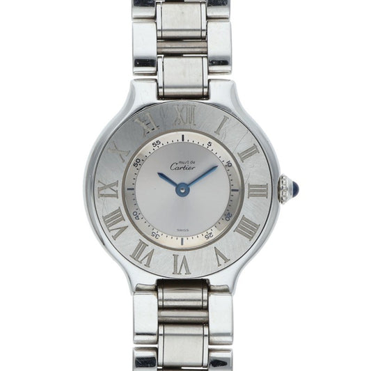 Cartier Must 21 W21 SS Silver Dial Quartz Size ONE SIZE