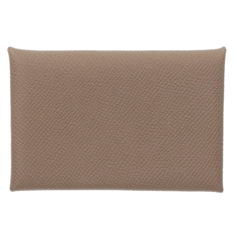 HERMES Calvi Veau Epsom Etoupe Card Case Size ONE SIZE