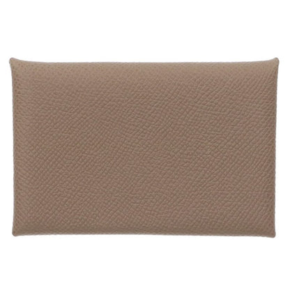 HERMES Calvi Veau Epsom Etoupe Card Case Size ONE SIZE