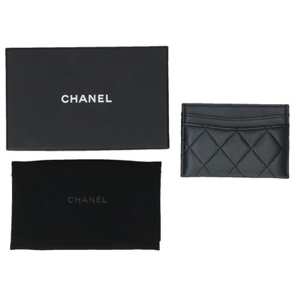 CHANEL Matelasse So Black Lambskin Card Case Size ONE SIZE