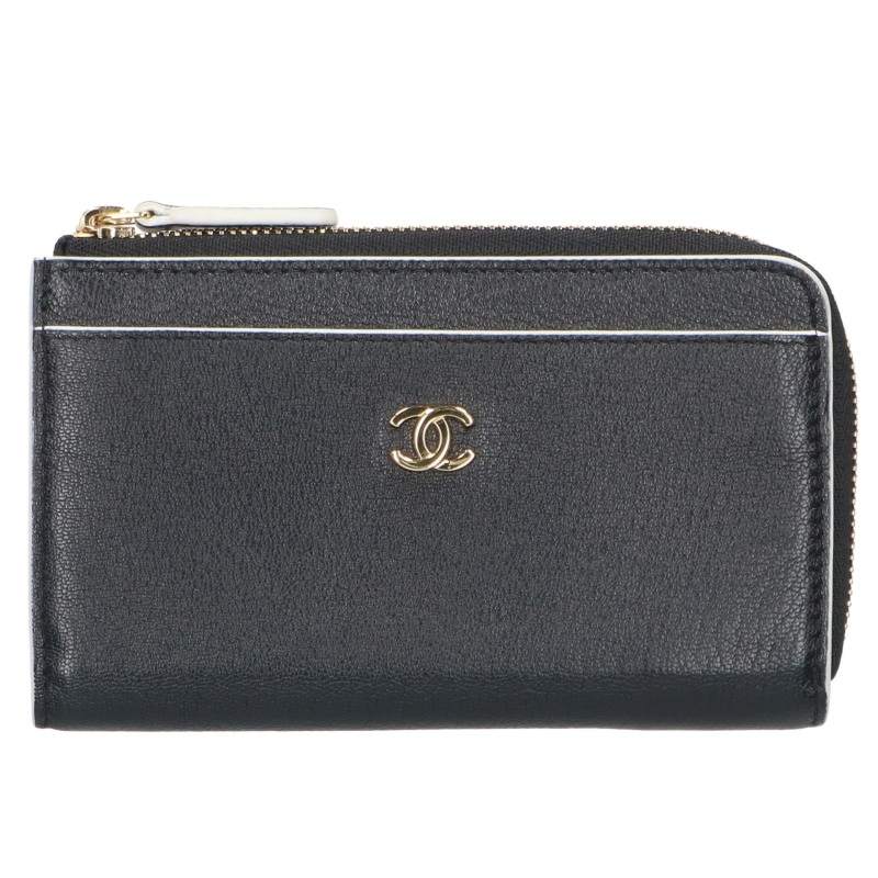 CHANEL Fragment Card Holder Black Card Case Size ONE SIZE
