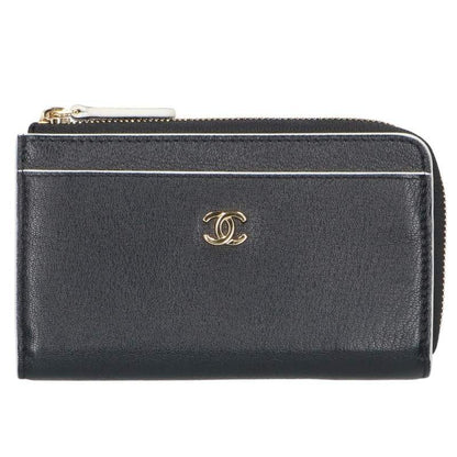 CHANEL Fragment Card Holder Black Card Case Size ONE SIZE