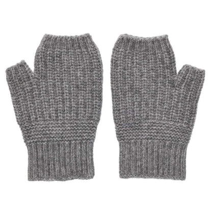 miumiu Wool Cashmere Knit Gloves Gray Size S