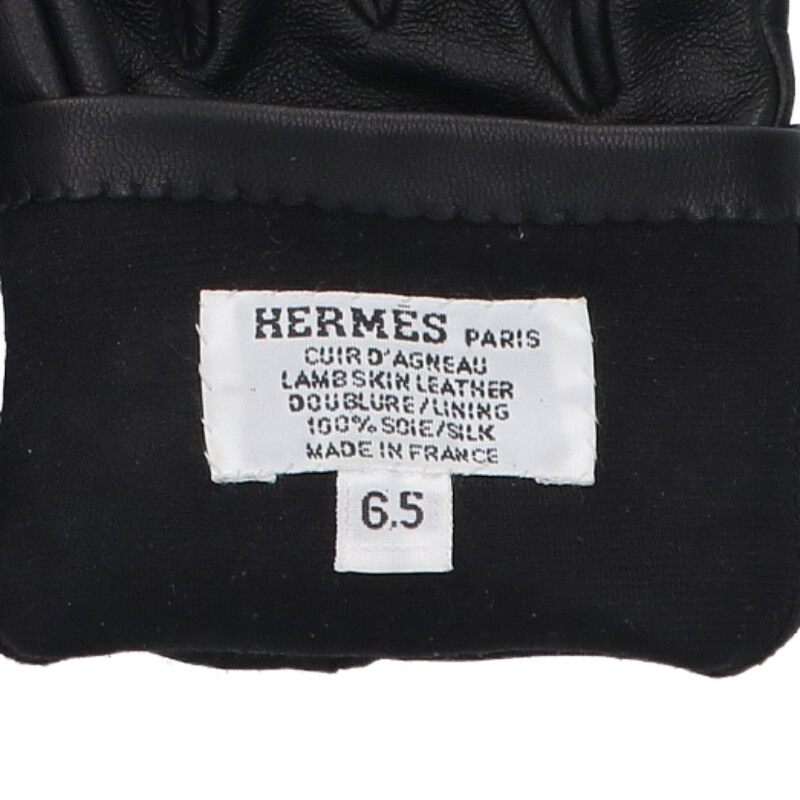 HERMES Lucky Charm Lambskin Leather Gloves Size ONE SIZE