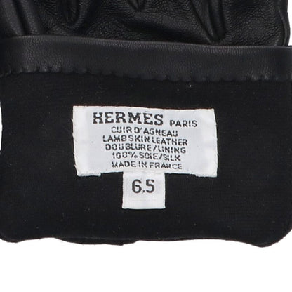 HERMES Lucky Charm Lambskin Leather Gloves Size ONE SIZE