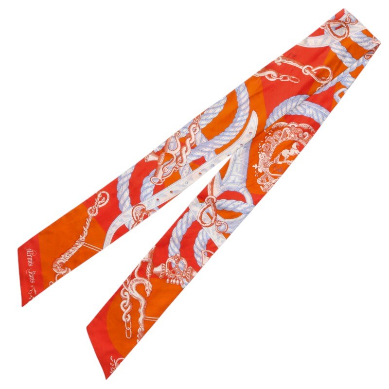 HERMES Della Cavalleria Silk Maxi Twilly Scarf Size ONE SIZE