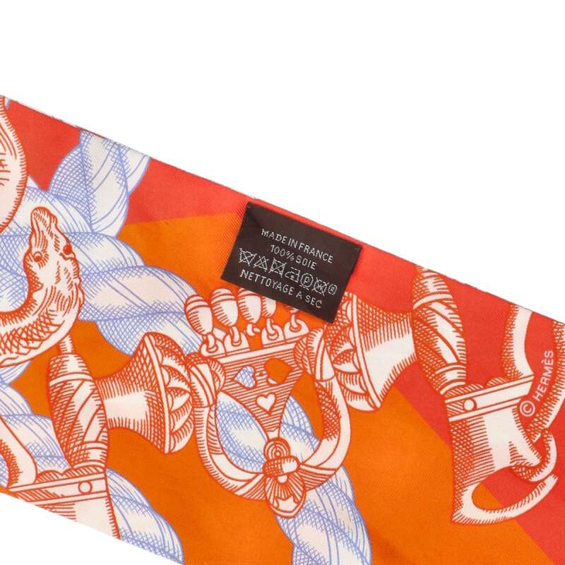 HERMES Della Cavalleria Silk Maxi Twilly Scarf Size ONE SIZE