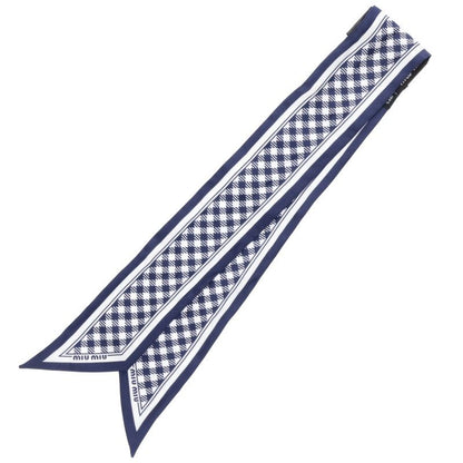 miumiu Check Twill Silk Scarf ONE SIZE Size ONE SIZE