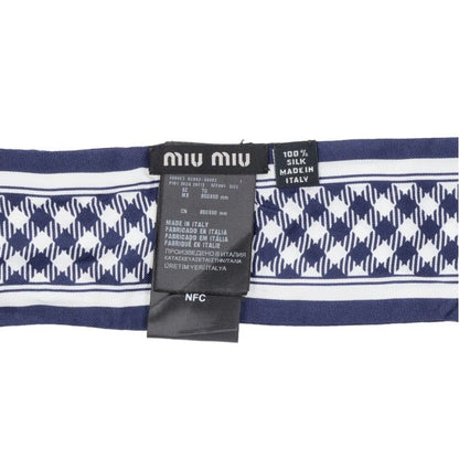 miumiu Check Twill Silk Scarf ONE SIZE Size ONE SIZE