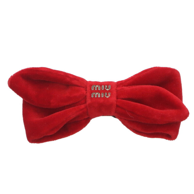miumiu Velvet Hair Clip Red