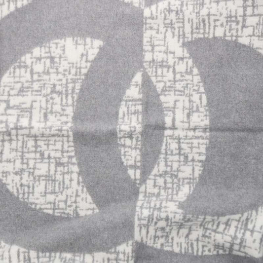 CHANEL Coco Mark Cashmere Fringe Blanket Gray
