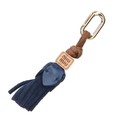 miumiu Leather Micro Trick Charm Navy Size ONE SIZE