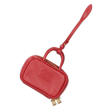 miumiu Logo Embossed Micro Bag Charm Red Size ONE SIZE