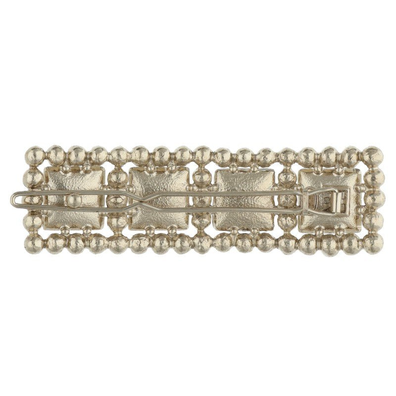 CHANEL G21V Faux Pearl Hair Clip Barrette Gold/White