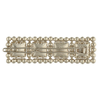 CHANEL G21V Faux Pearl Hair Clip Barrette Gold/White