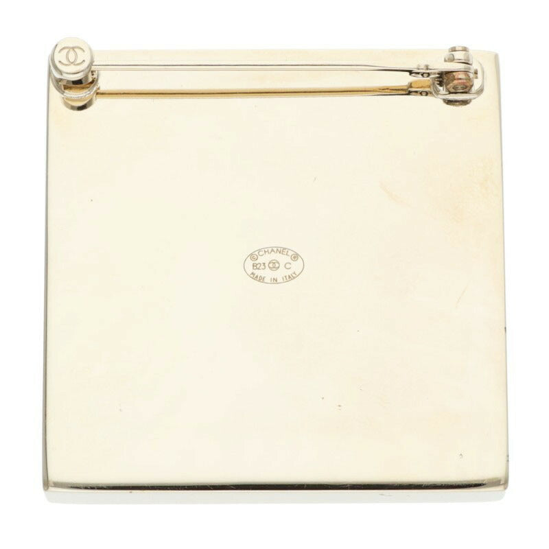 CHANEL B23C Square Frame Coco Mark Brooch Multi