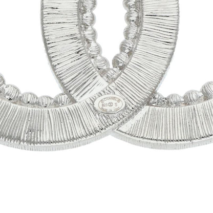 CHANEL B23S Rhinestone Coco Mark Brooch Silver/Clear