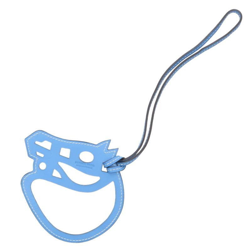 HERMES Paddock Cheval Leather Charm Blue Size ONE SIZE