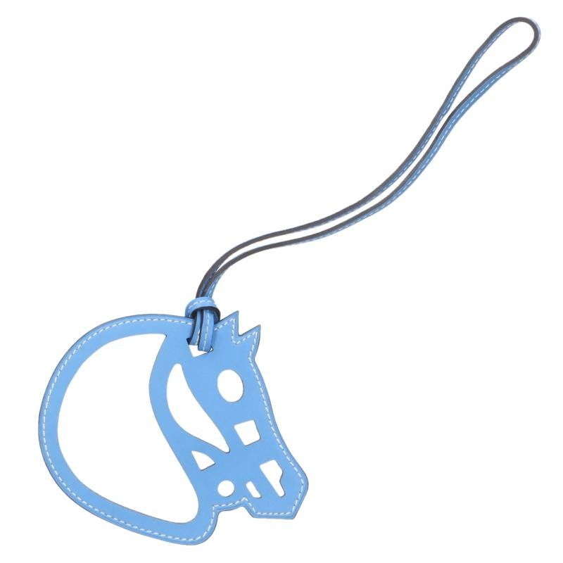 HERMES Paddock Cheval Leather Charm Blue Size ONE SIZE
