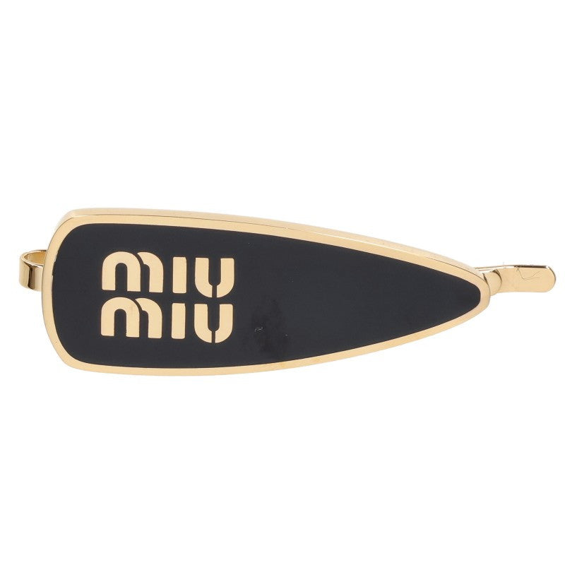 MIUMIU 5IF147 Enamel Metal Black Gold