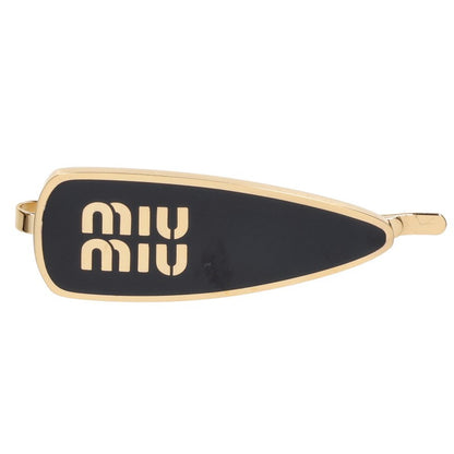 MIUMIU 5IF147 Enamel Metal Black Gold