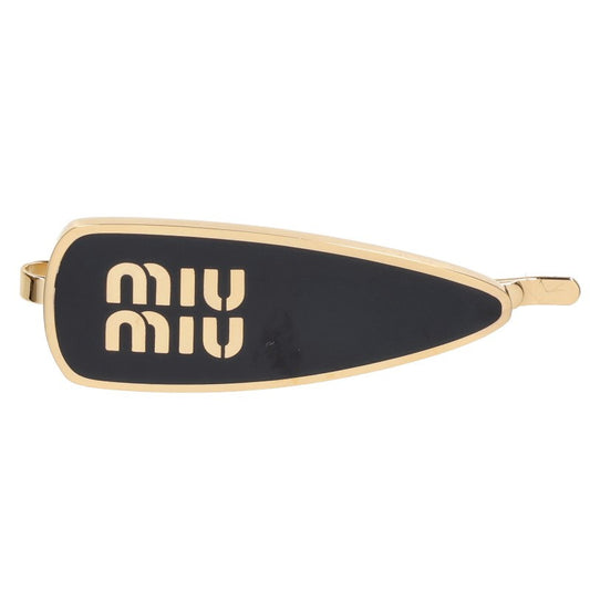 MIUMIU 5IF147 Enamel Metal Black Gold