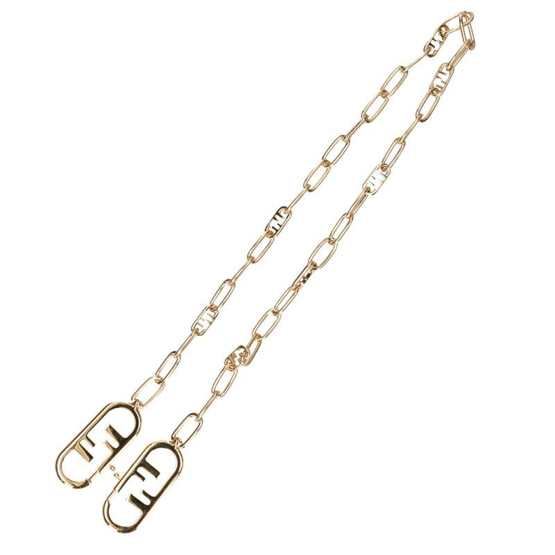 FENDI ZUCCA Pattern Shoulder Chain Gold