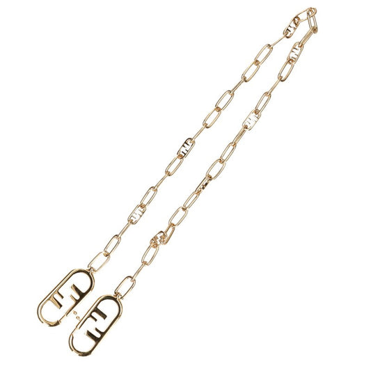 FENDI ZUCCA Pattern Shoulder Chain Gold