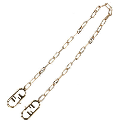FENDI ZUCCA Pattern Shoulder Chain Gold