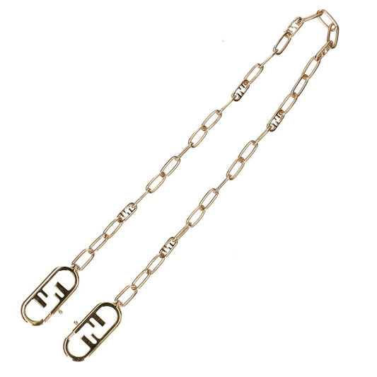 FENDI ZUCCA Pattern Shoulder Chain Gold
