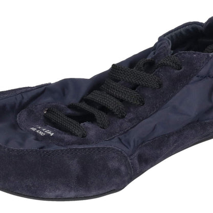 Prada 25SS Re-Nylon Suede Navy Sneakers Size 35