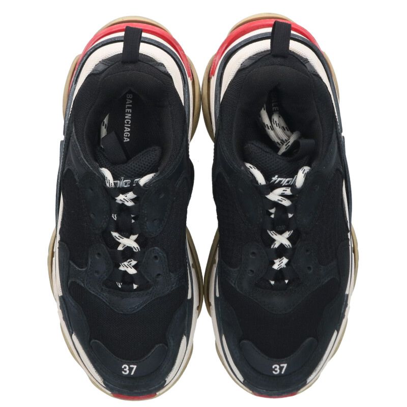 Balenciaga TRIPLE S TRAINERS Black White Red Size 37