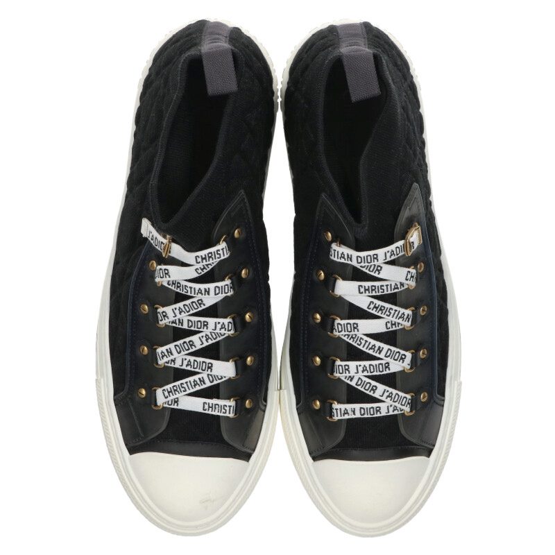 Dior WALK`N DIOR Cannage High-Cut Sneakers Black Size 42