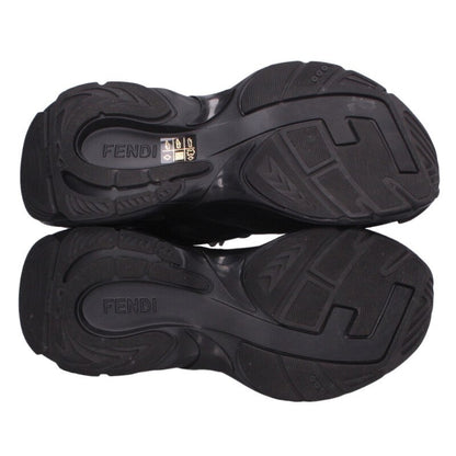 Fendi F-Light Leather Mesh Running Sneakers Black Size 38