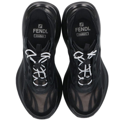 Fendi F-Light Leather Mesh Running Sneakers Black Size 38