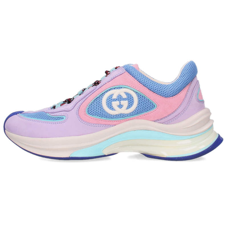 Gucci RUN Purple Blue Lace-up Low Top Sneakers Size 35