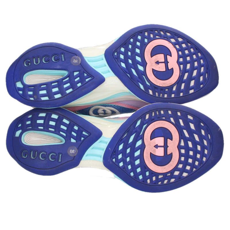 Gucci RUN Purple Blue Lace-up Low Top Sneakers Size 35