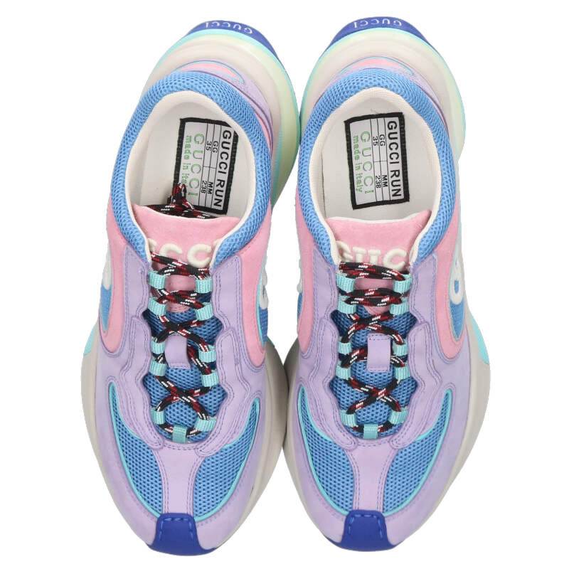 Gucci RUN Purple Blue Lace-up Low Top Sneakers Size 35