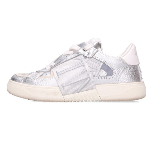Valentino Silver Logo Embroidered Low-Cut Sneakers Size 35.5