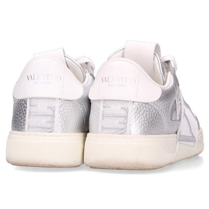 Valentino Silver Logo Embroidered Low-Cut Sneakers Size 35.5