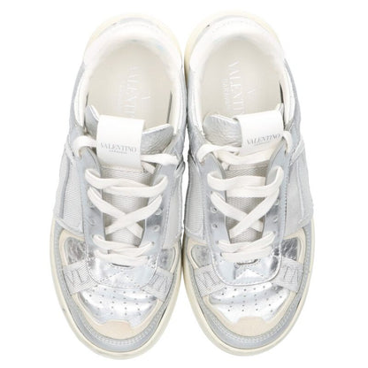 Valentino Silver Logo Embroidered Low-Cut Sneakers Size 35.5