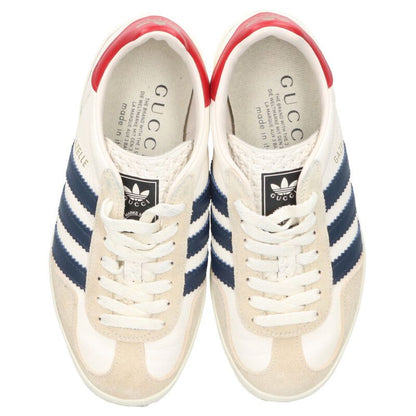 Gucci Gazelle Sideline Leather Sneakers White Size 21CM