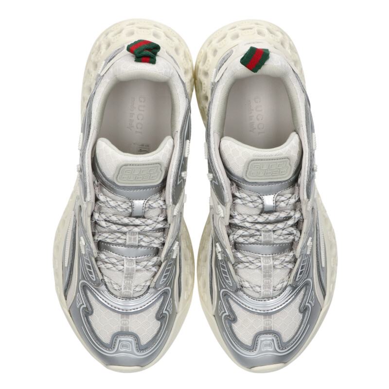 Gucci Cubed Silver & White Sneakers Size 37